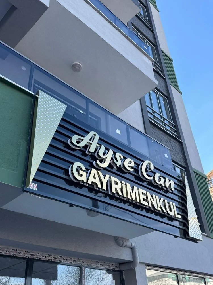 Ayşe Can Gayrimenkul kutu harf dış cephe tabela