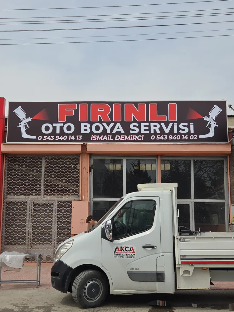 Fırınlı Oto Boya Servisi dış cephe tabela