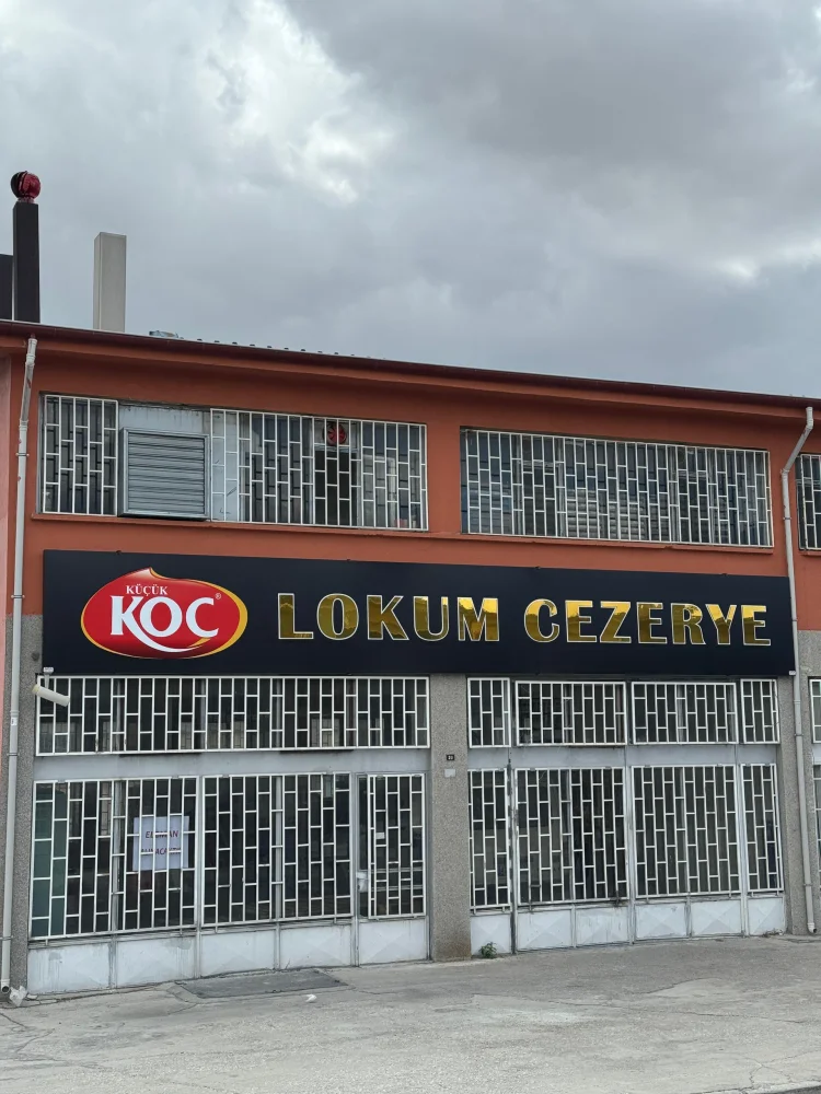 Küçük Koç Lokum Cezerye altın krom kutu harf tabela